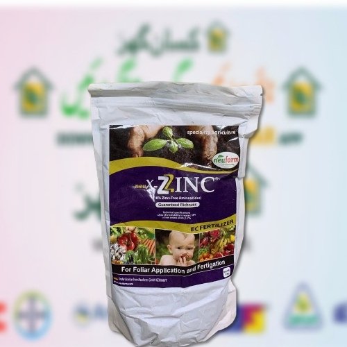 Neu X Zinc 1kg Zinc (zn) Solubility in water 18 Percent Free amino Acids 5.7 Percent For Foliar applicatiobn and fertigatioon Neu Farm