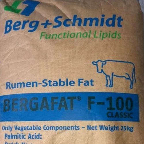 2nd Rumen bypass fat 99 1KG ( part of 25kg bag ) Berga FAT is a feed supplement for animals, particularly dairy cows, that provides energy without being broken down by rumen bacteria LCI Berg + Schmidt Functional Lipids Rumen protected fat