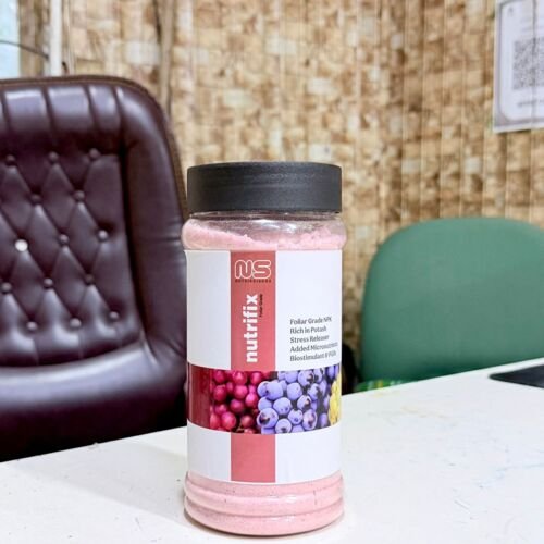 Nutrifix Foliar Grade 1KG NPK Nitrogen 5w/w and Potash 20w/w Rich in Potash, Stress Releaser, Added Microonutrients, like boron, zinc, mag etc and biostimulants and PGRs Techno Agri Solutions Pvt Ltd Nutri Science 