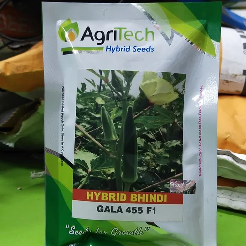 2nd Bhindi Hybrid Gala 455 F1 100gm Okra Seed Agritech Green Gold